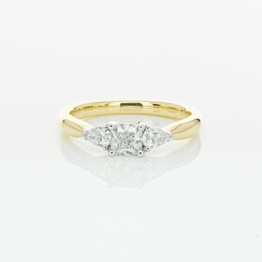 18ct Yellow Gold .51ct Cushion Cut Diamond Ayla Ring-Ring-Walker & Hall