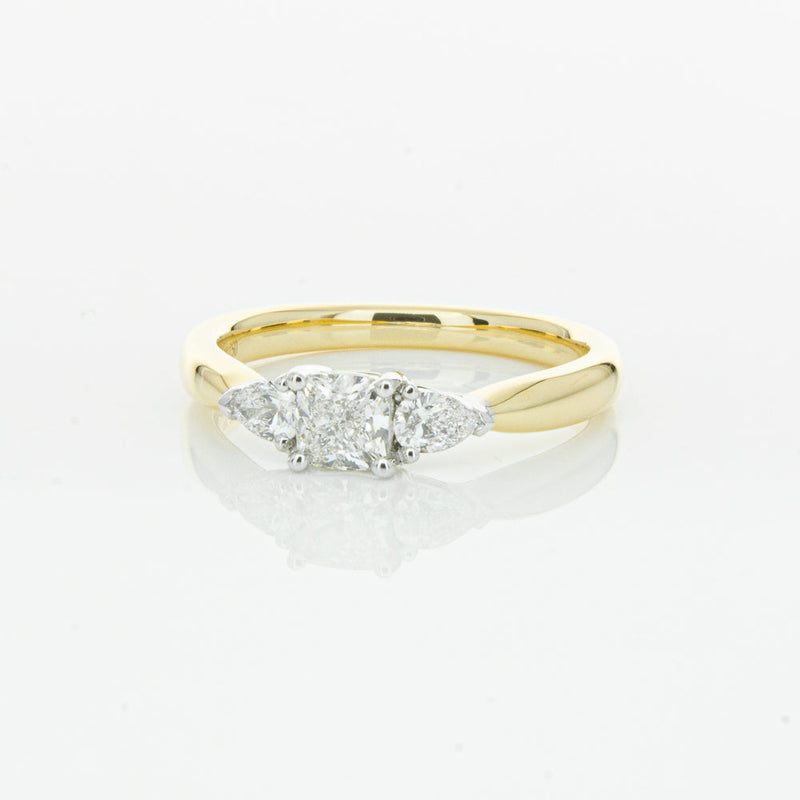 18ct Yellow Gold .51ct Cushion Cut Diamond Ayla Ring-Ring-Walker & Hall