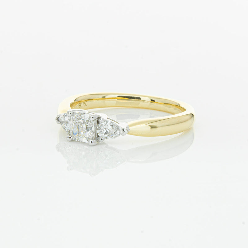 18ct Yellow Gold .51ct Cushion Cut Diamond Ayla Ring-Ring-Walker & Hall