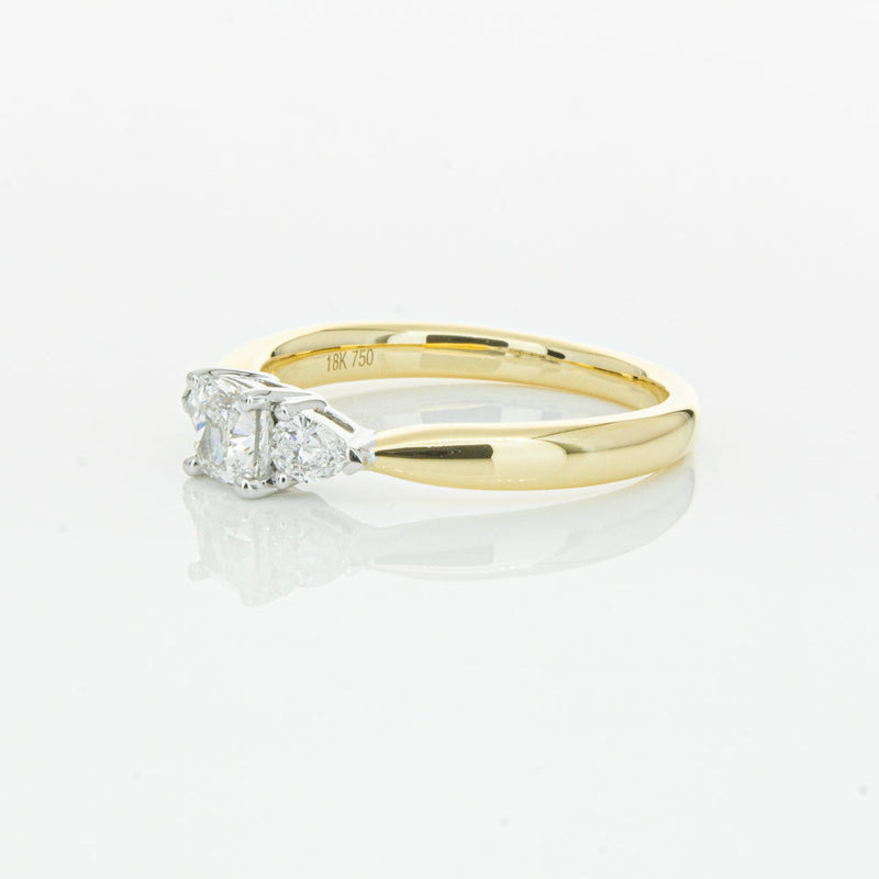 18ct Yellow Gold .51ct Cushion Cut Diamond Ayla Ring-Ring-Walker & Hall