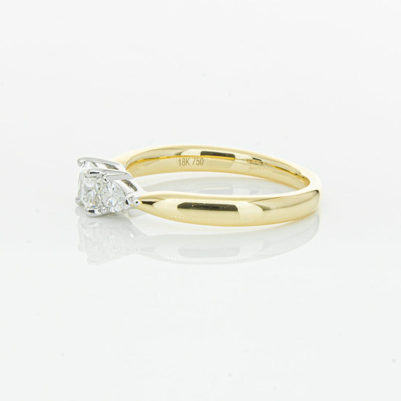 18ct Yellow Gold .51ct Cushion Cut Diamond Ayla Ring-Ring-Walker & Hall