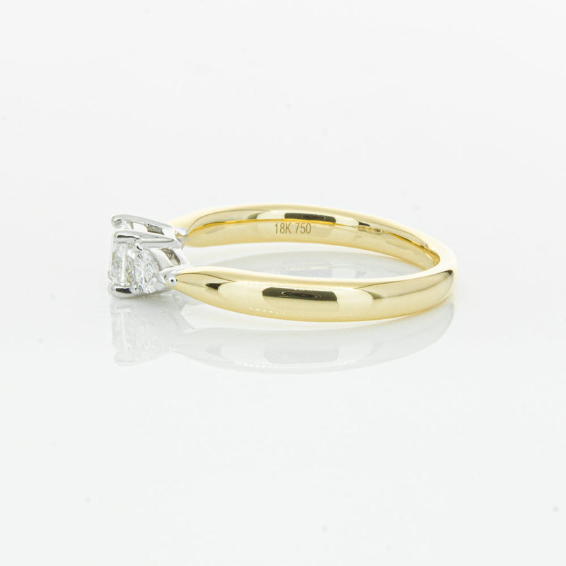 18ct Yellow Gold .51ct Cushion Cut Diamond Ayla Ring-Ring-Walker & Hall