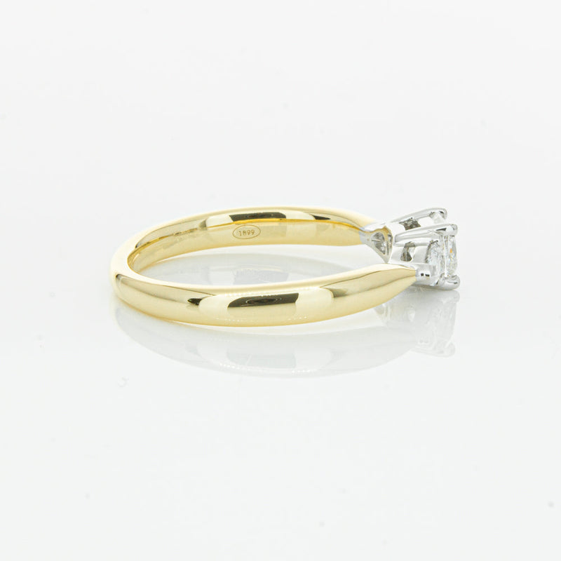 18ct Yellow Gold .51ct Cushion Cut Diamond Ayla Ring-Ring-Walker & Hall