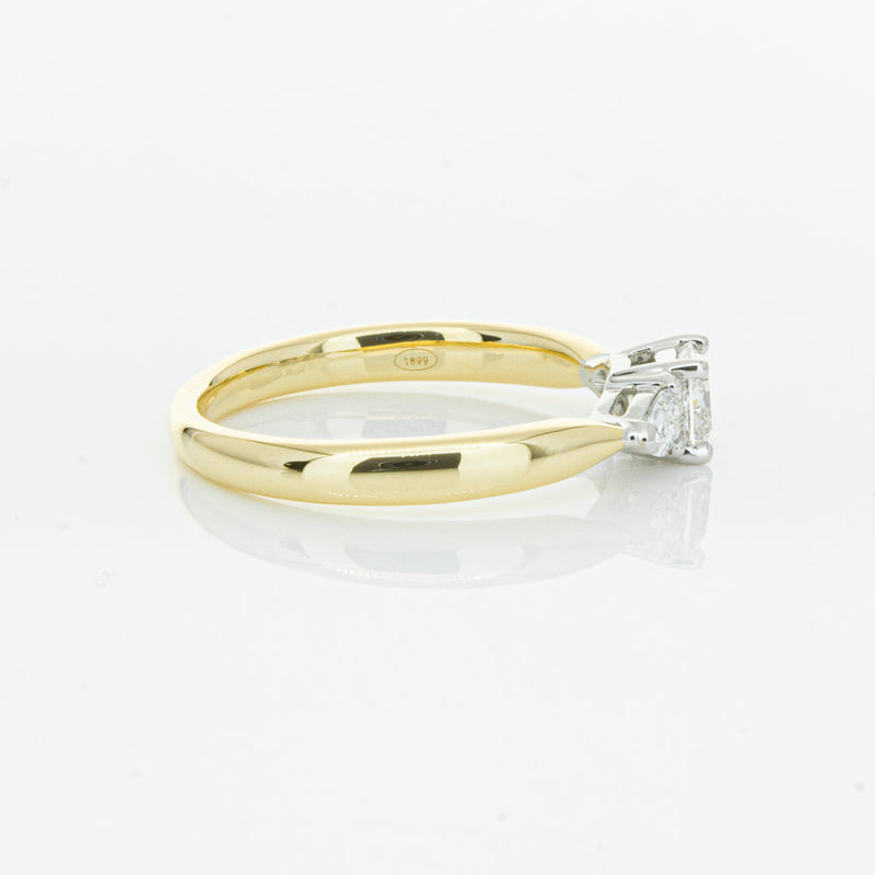 18ct Yellow Gold .51ct Cushion Cut Diamond Ayla Ring-Ring-Walker & Hall