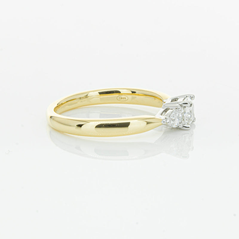 18ct Yellow Gold .51ct Cushion Cut Diamond Ayla Ring-Ring-Walker & Hall