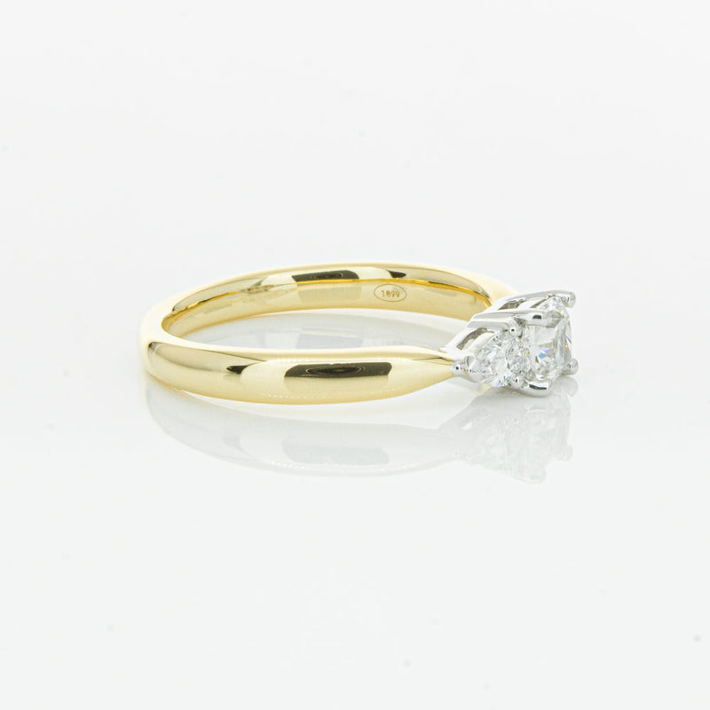 18ct Yellow Gold .51ct Cushion Cut Diamond Ayla Ring-Ring-Walker & Hall
