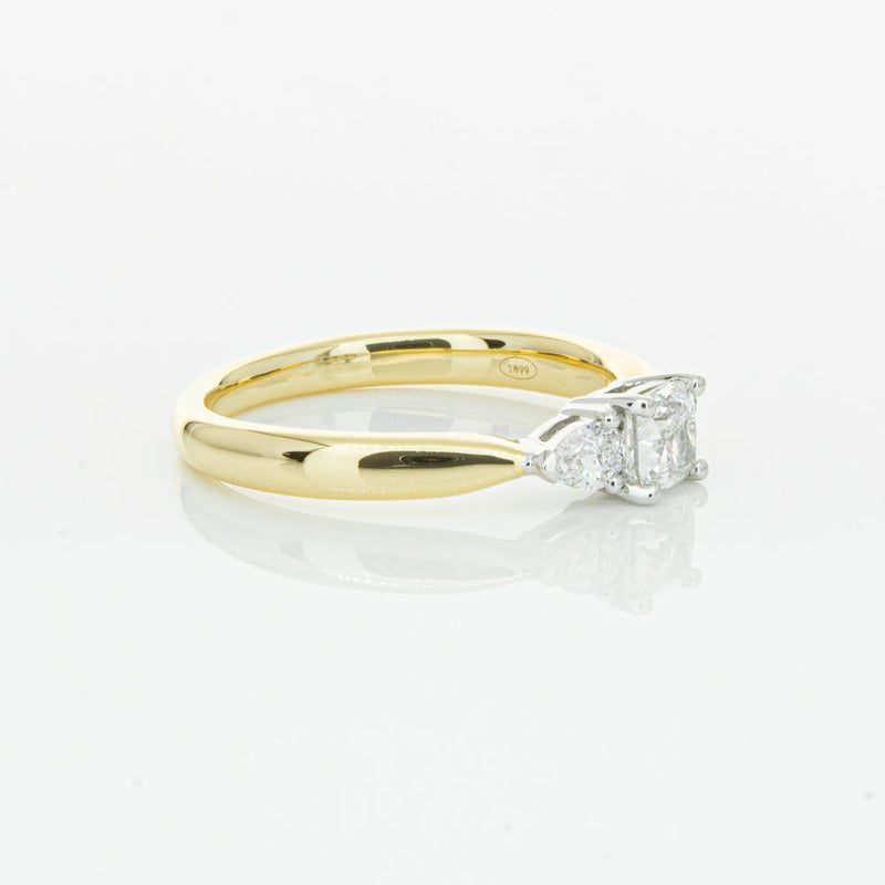 18ct Yellow Gold .51ct Cushion Cut Diamond Ayla Ring-Ring-Walker & Hall