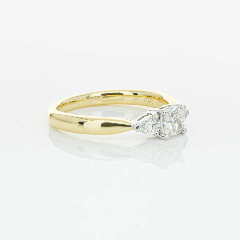 18ct Yellow Gold .51ct Cushion Cut Diamond Ayla Ring-Ring-Walker & Hall