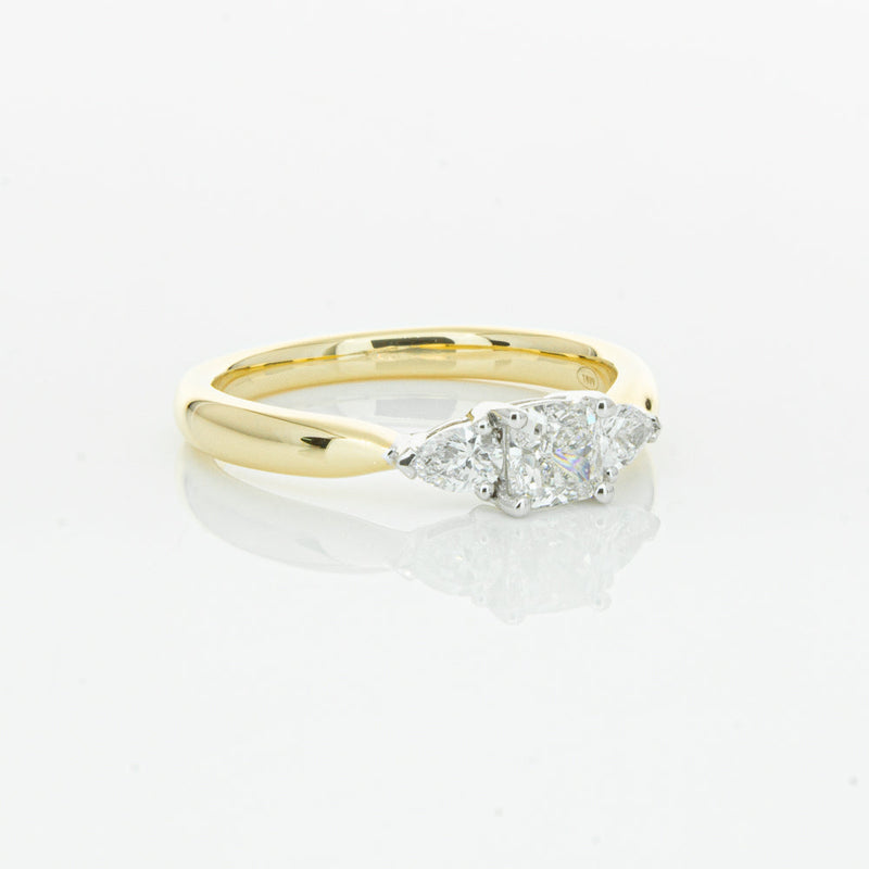 18ct Yellow Gold .51ct Cushion Cut Diamond Ayla Ring-Ring-Walker & Hall