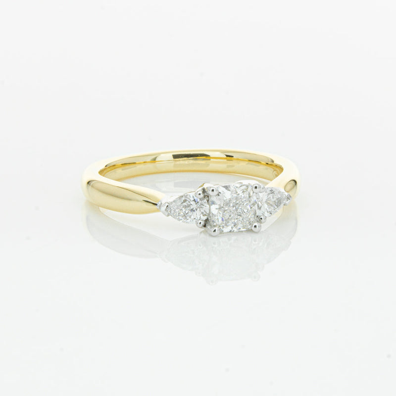 18ct Yellow Gold .51ct Cushion Cut Diamond Ayla Ring-Ring-Walker & Hall