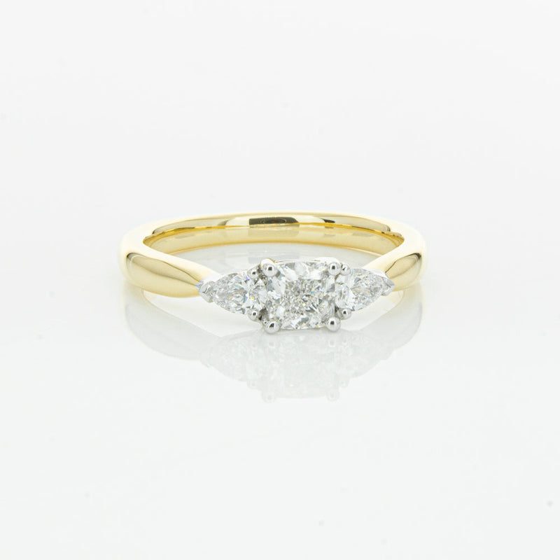 18ct Yellow Gold .51ct Cushion Cut Diamond Ayla Ring-Ring-Walker & Hall