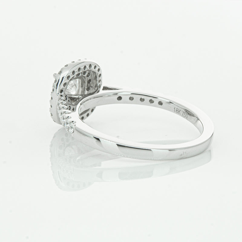 18ct White Gold .51ct Cushion Cut Diamond Rosa Ring-Ring-Walker & Hall