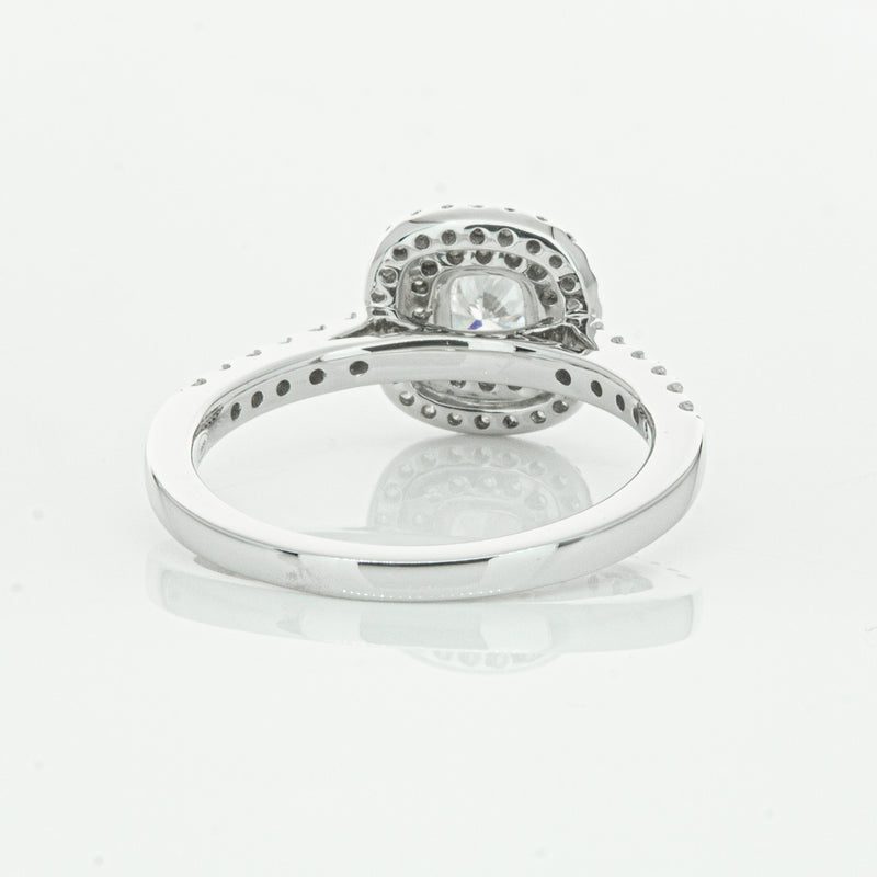 18ct White Gold .51ct Cushion Cut Diamond Rosa Ring-Ring-Walker & Hall