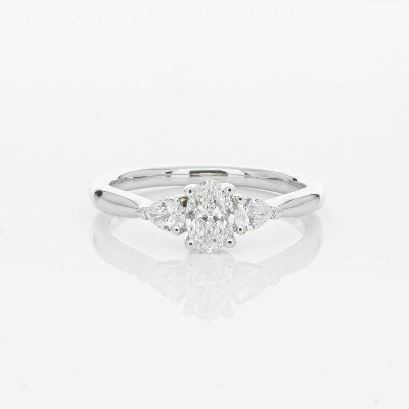 18ct White Gold .40ct Oval Diamond Ayla Ring-Ring-Walker & Hall
