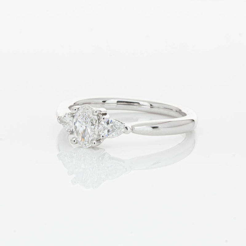 18ct White Gold .40ct Oval Diamond Ayla Ring-Ring-Walker & Hall