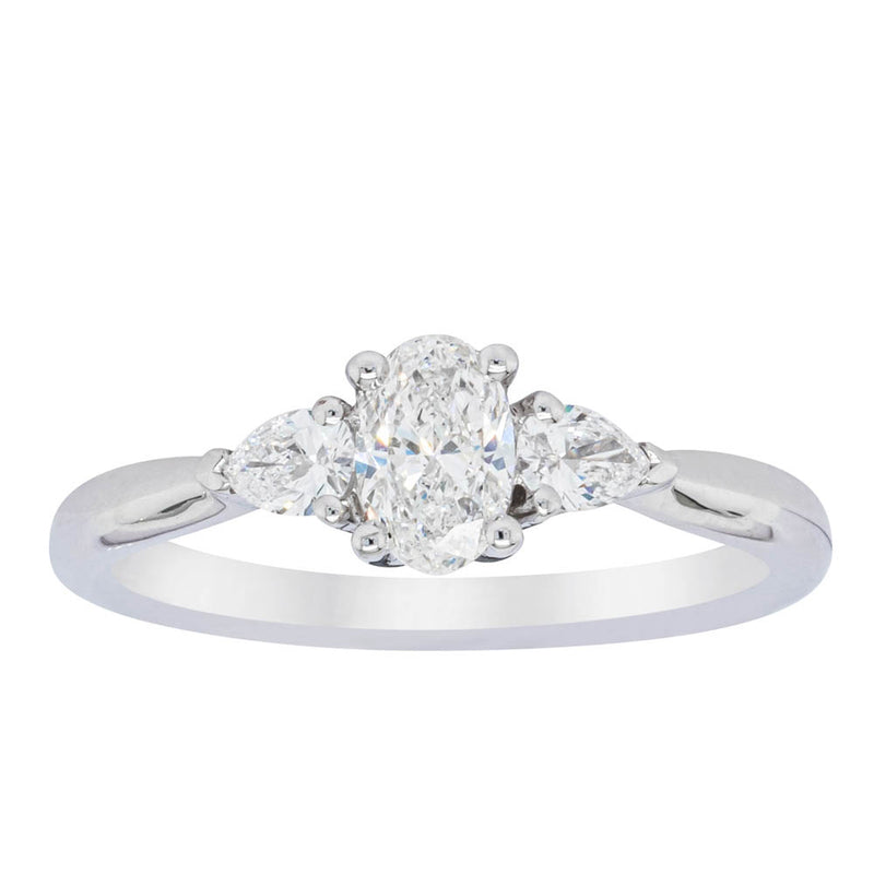 18ct White Gold .40ct Oval Diamond Ayla Ring-Ring-Walker & Hall