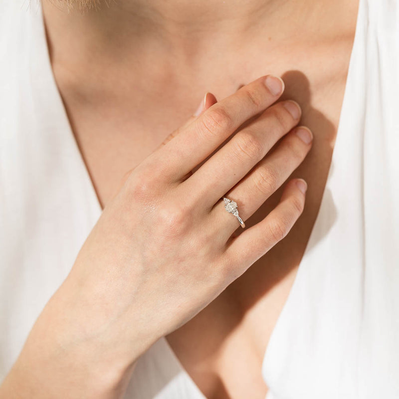 18ct White Gold .40ct Oval Diamond Ayla Ring-Ring-Walker & Hall