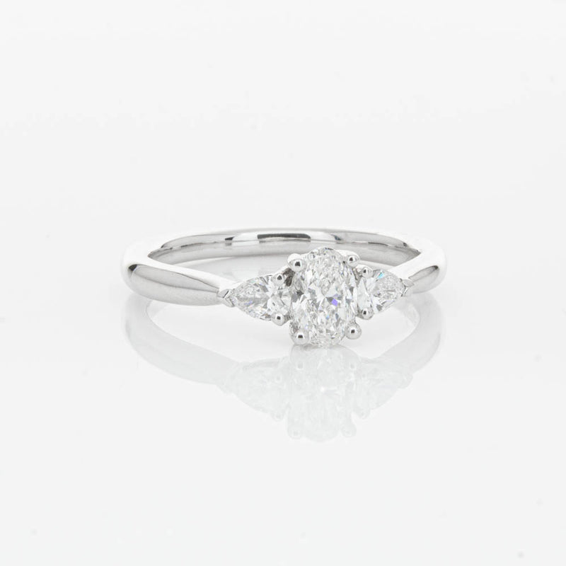 18ct White Gold .40ct Oval Diamond Ayla Ring-Ring-Walker & Hall