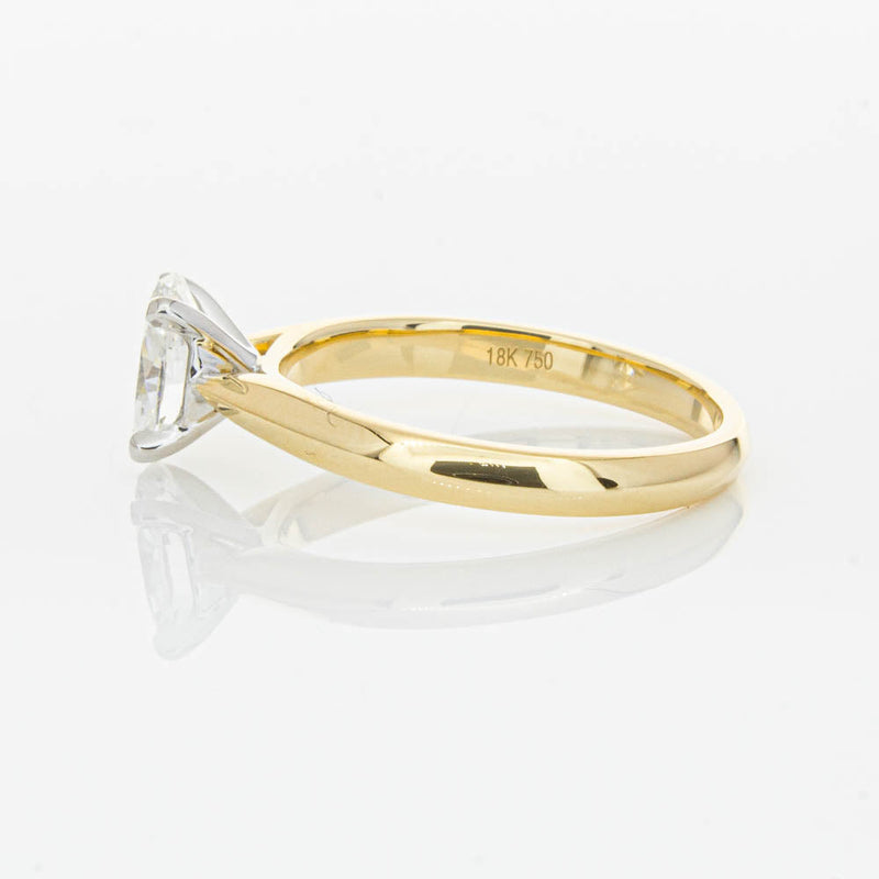 18ct Yellow Gold 1.00ct Oval Cut Diamond Venetian Ring-Ring-Walker & Hall