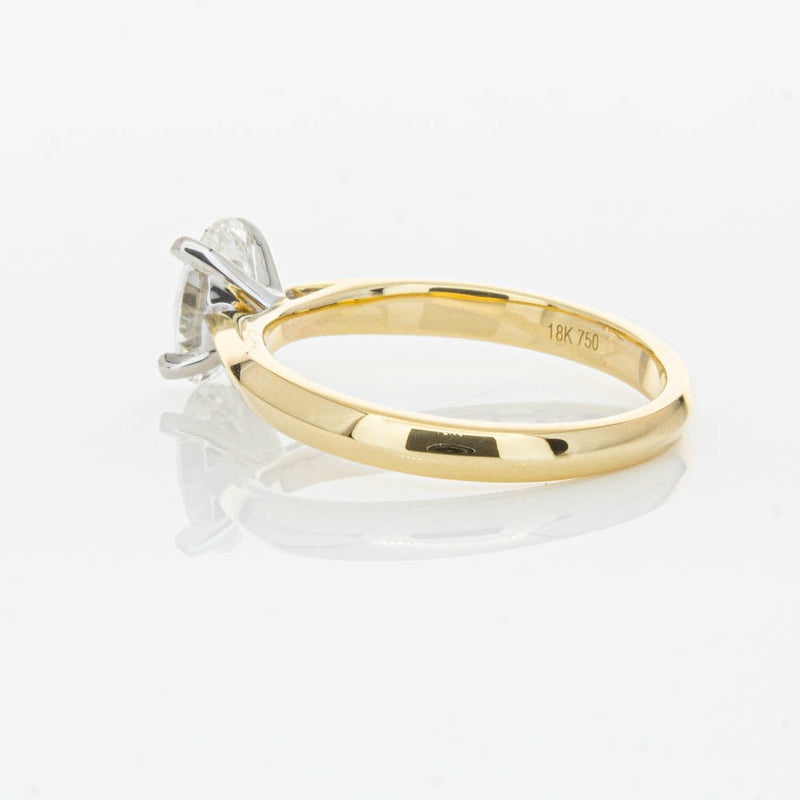 18ct Yellow Gold 1.00ct Oval Cut Diamond Venetian Ring-Ring-Walker & Hall