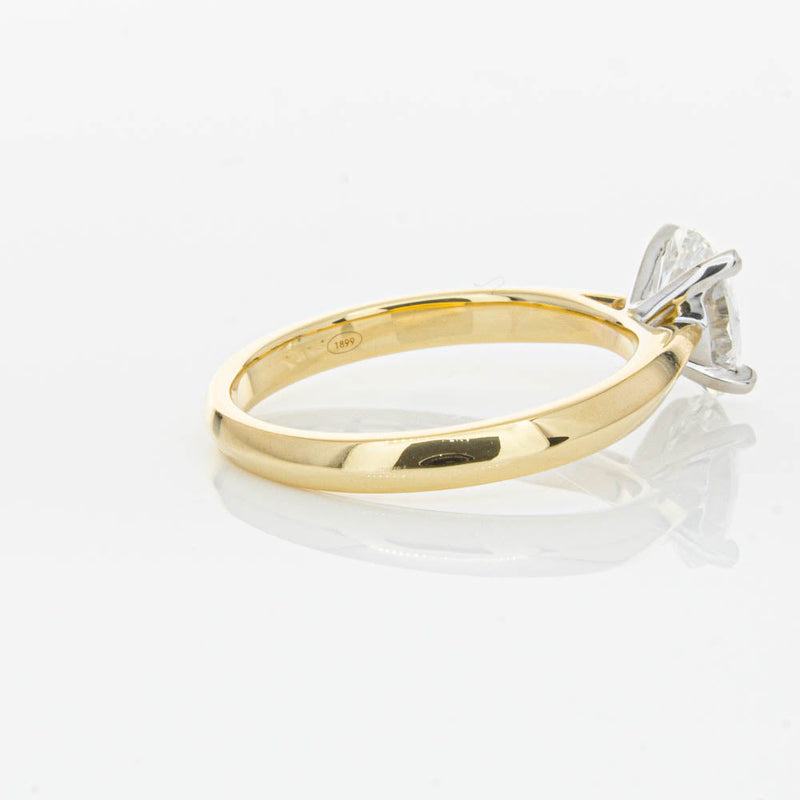 18ct Yellow Gold 1.00ct Oval Cut Diamond Venetian Ring-Ring-Walker & Hall