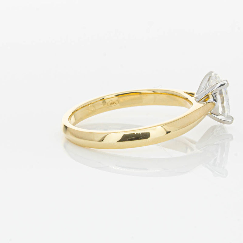 18ct Yellow Gold 1.00ct Oval Cut Diamond Venetian Ring-Ring-Walker & Hall