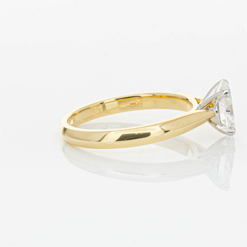 18ct Yellow Gold 1.00ct Oval Cut Diamond Venetian Ring-Ring-Walker & Hall