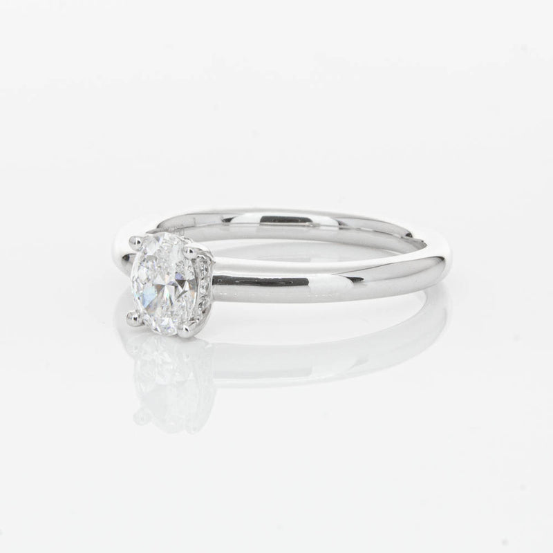 18ct White Gold Oval Cut Diamond Ring-Ring-Walker & Hall