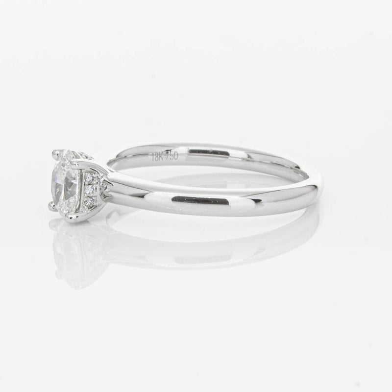 18ct White Gold Oval Cut Diamond Ring-Ring-Walker & Hall