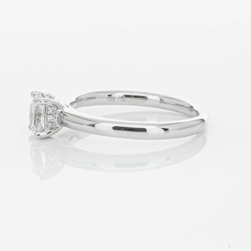 18ct White Gold Oval Cut Diamond Ring-Ring-Walker & Hall