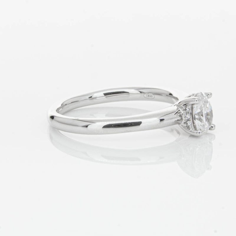 18ct White Gold Oval Cut Diamond Ring-Ring-Walker & Hall