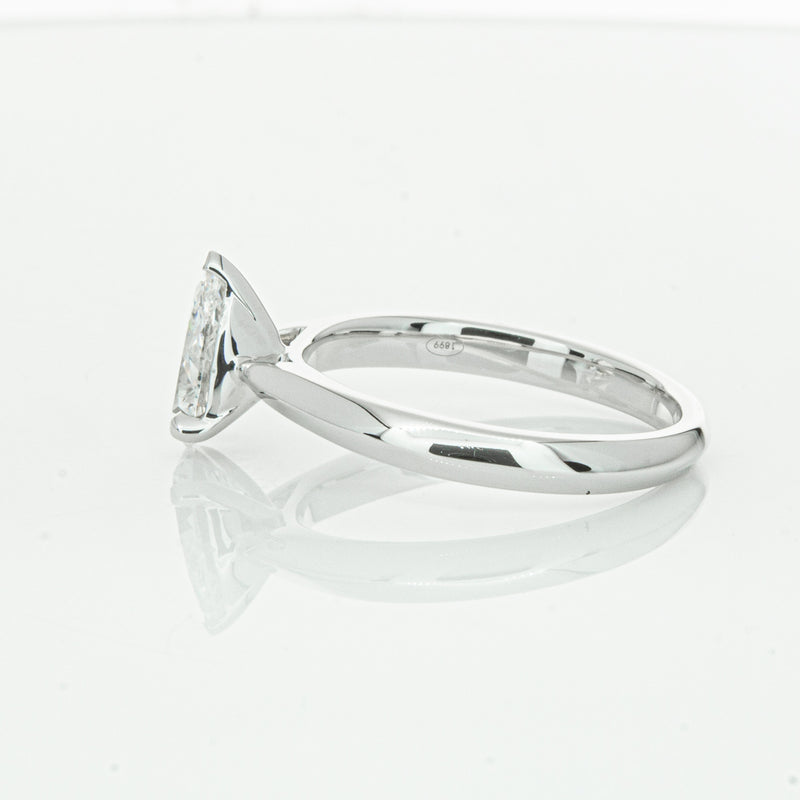 18ct White Gold 1.00ct Pear Cut Diamond Venetian Ring-Ring-Walker & Hall