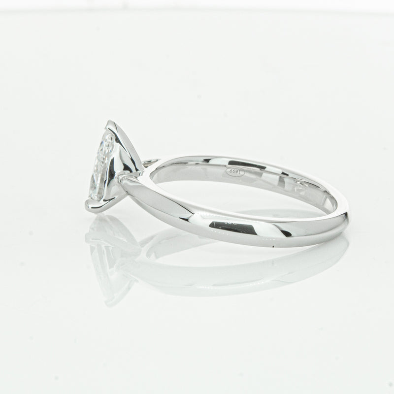 18ct White Gold 1.00ct Pear Cut Diamond Venetian Ring-Ring-Walker & Hall