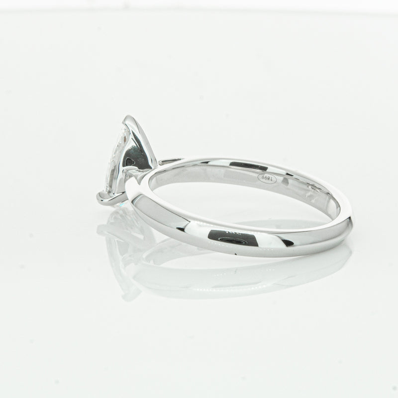 18ct White Gold 1.00ct Pear Cut Diamond Venetian Ring-Ring-Walker & Hall