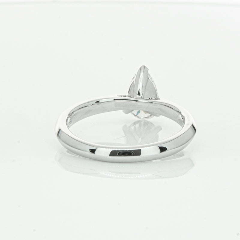 18ct White Gold 1.00ct Pear Cut Diamond Venetian Ring-Ring-Walker & Hall
