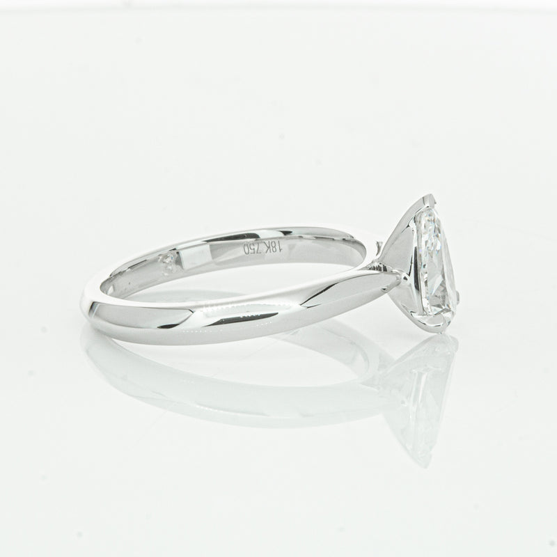 18ct White Gold 1.00ct Pear Cut Diamond Venetian Ring-Ring-Walker & Hall