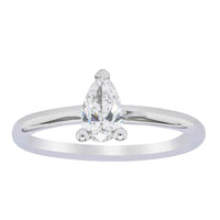18ct White Gold .40ct Pear Cut Diamond Melba Ring-Ring-Walker & Hall