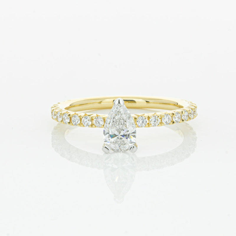 18ct Yellow Gold .50ct Pear Cut Diamond Comet Ring-Ring-Walker & Hall