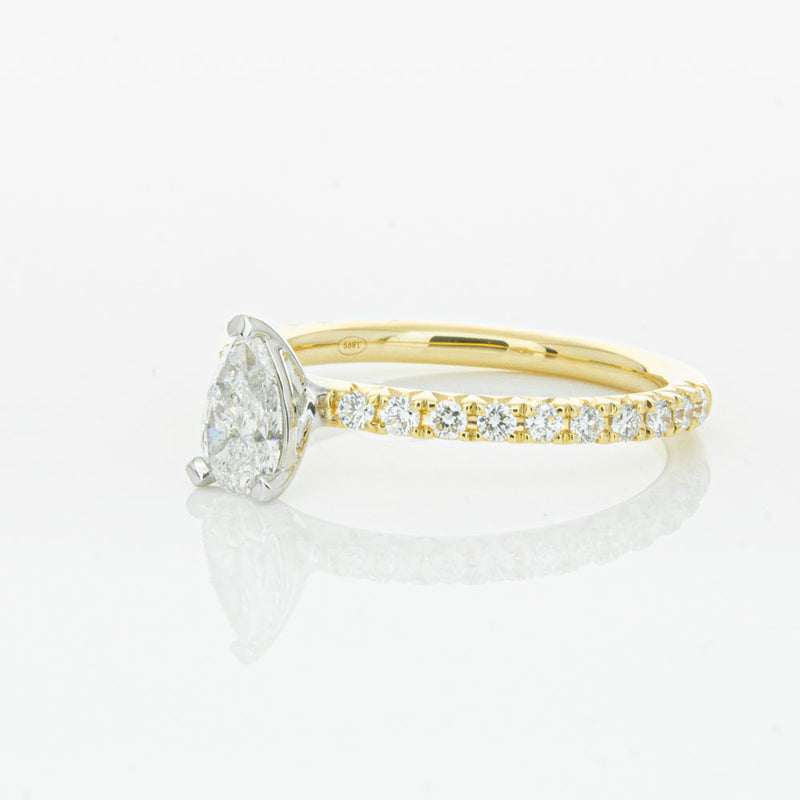18ct Yellow Gold .50ct Pear Cut Diamond Comet Ring-Ring-Walker & Hall