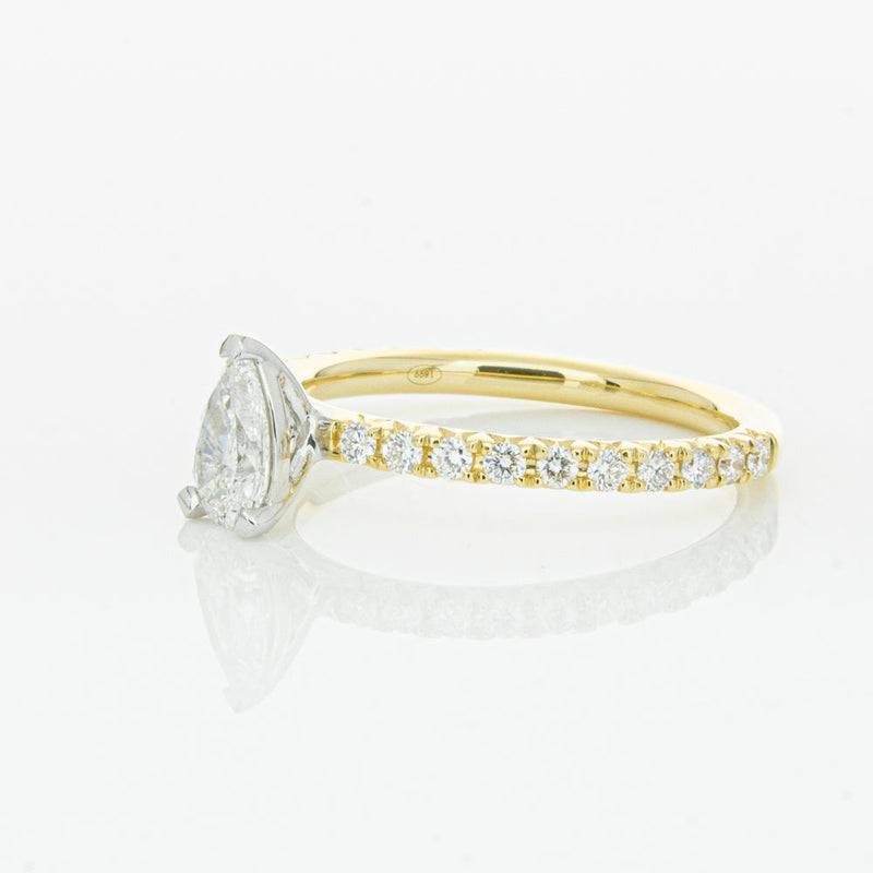 18ct Yellow Gold .50ct Pear Cut Diamond Comet Ring-Ring-Walker & Hall