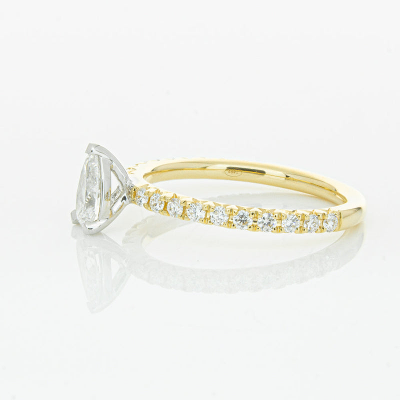 18ct Yellow Gold .50ct Pear Cut Diamond Comet Ring-Ring-Walker & Hall