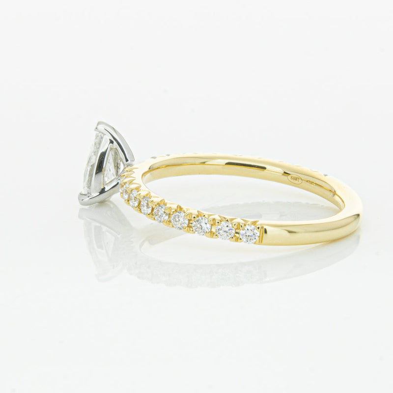 18ct Yellow Gold .50ct Pear Cut Diamond Comet Ring-Ring-Walker & Hall