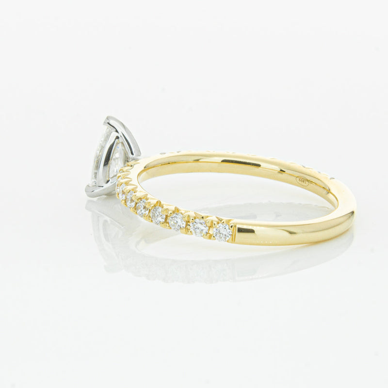 18ct Yellow Gold .50ct Pear Cut Diamond Comet Ring-Ring-Walker & Hall