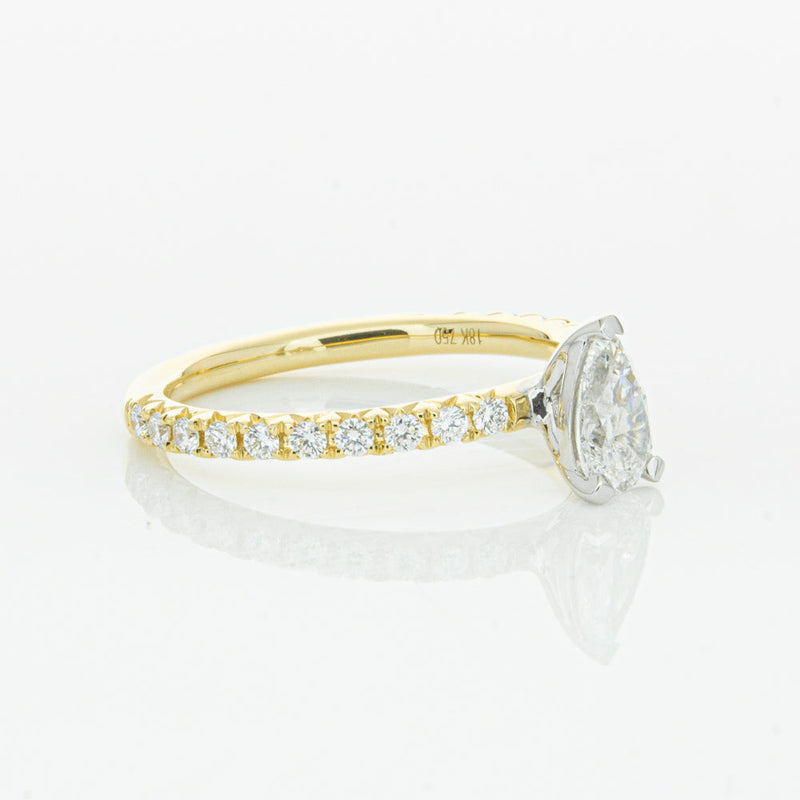 18ct Yellow Gold .50ct Pear Cut Diamond Comet Ring-Ring-Walker & Hall