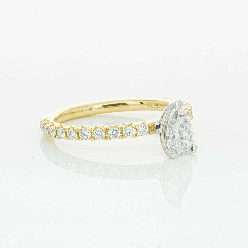 18ct Yellow Gold .50ct Pear Cut Diamond Comet Ring-Ring-Walker & Hall