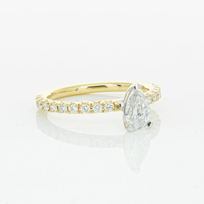 18ct Yellow Gold .50ct Pear Cut Diamond Comet Ring-Ring-Walker & Hall