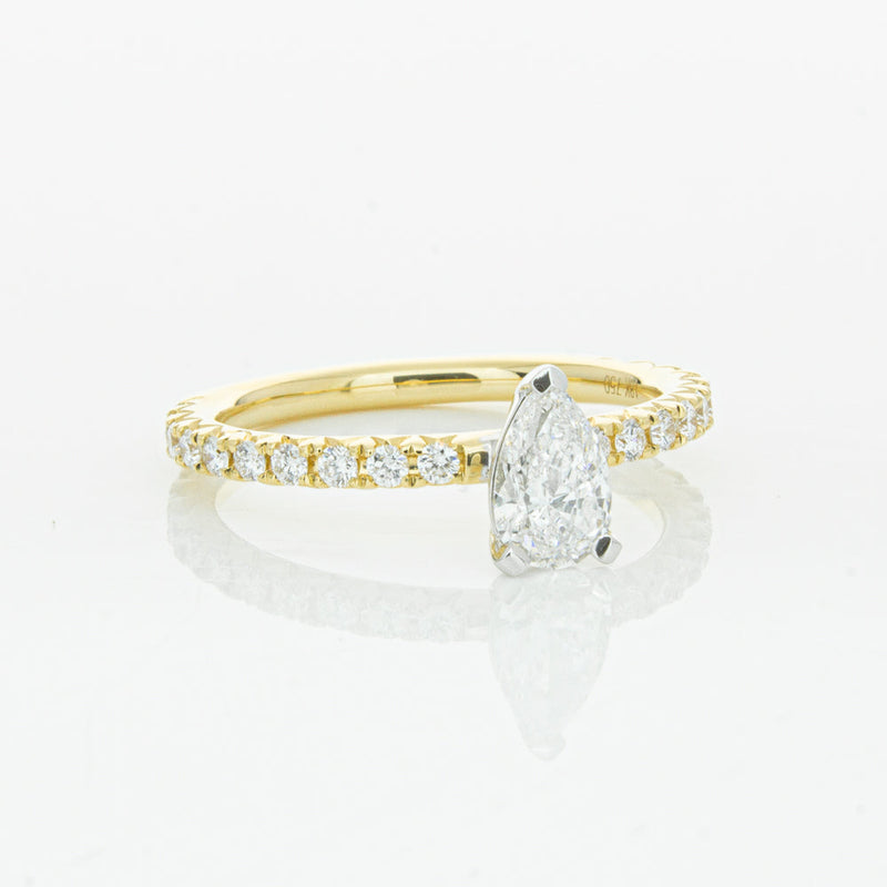 18ct Yellow Gold .50ct Pear Cut Diamond Comet Ring-Ring-Walker & Hall