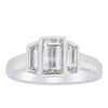 18ct White Gold Baguette Diamond Three Stone Ring-Ring-Walker & Hall