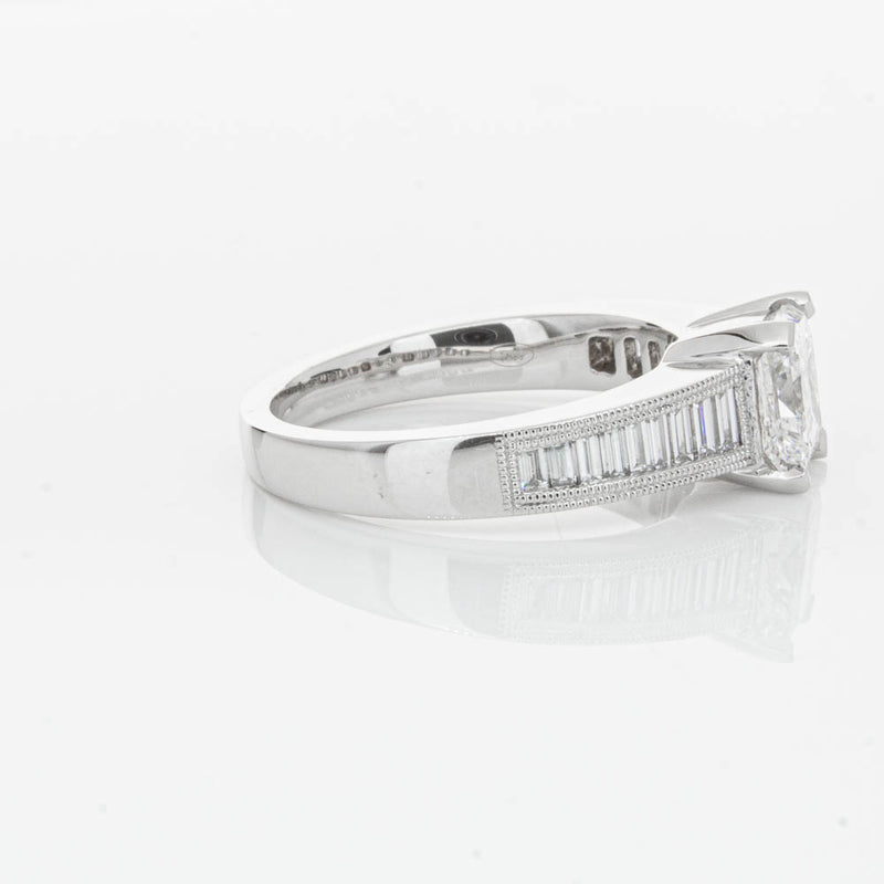 18ct White Gold 1.50ct Radiant Cut Diamond Ring-Ring-Walker & Hall