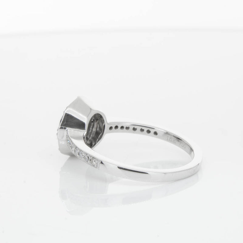 18ct White Gold Black Diamond Ring-Ring-Walker & Hall